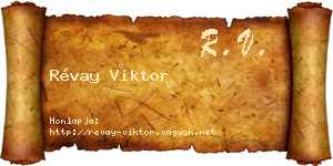 Révay Viktor névjegykártya